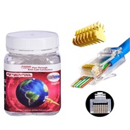 RJ45 Cat5 Cat6 Pass Through Connectors 8P8C Ehternet Modular End Plug (50 Pieces)