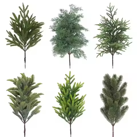 13'' Christmas Snow Forest Artificial Pine Needles Branch with Pinecones Simulation Ceder Branch Fak