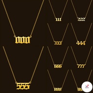 WOW New 111 222 333 444 555 777 888 999 666 Devil Necklace Stainless Steel Angel Number Necklaces Pe