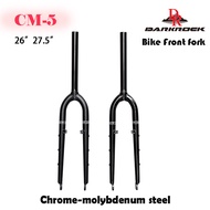 DARKROCK CM-5 CR-MO Steel Front fork 28.6mm DISC and DISC+V 26inch 27inch MTB Rigid Fork Mountain bikes parts