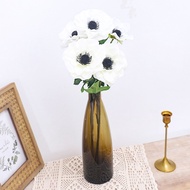 Artificial Anemone Flower Silk Poppy Bouquet Nordic Aesthetic Real Touch Fake Plants Wedding Party H