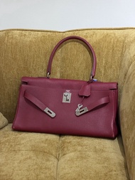 Hermes Shoulder Kelly K1石榴红 银扣