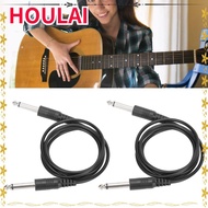 HOULAI 2PCS 6.35mm To 6.35mm Single-channel, 3.3ft Flexible Guitar Instrument Cable,  Sound Plug and