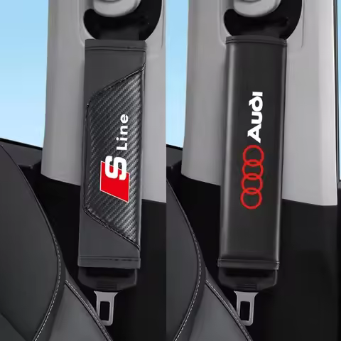 2Pcs Car Logo Seat Belt Cover Shoulder Pad Accessories For Audi S Line A3 Q5 A1 TT R8 Q3 A8 A4 A5 A6