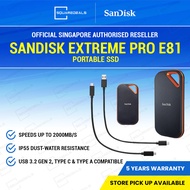 SanDisk Extreme Pro E81 Portable SSD USB 3.2 Gen 2 x2 USB-C Speeds up to 2000MB/s IP55 SDSSDE81