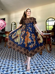 Daster jumbo model payung sogan baju batik pekalongan monocrom size besar lengan pendek tumpuk busui