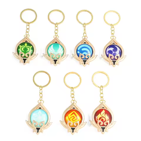 Genshin Impact Account Keychain Anime Game Genshi Impact Vision Element God's Eye for Men Key Chain 