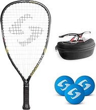 Gearbox GB50 Racquetball Starter Kit – Includes GB50 Racquet, Clear Vision Eyewear, and 3-Pack Blue 