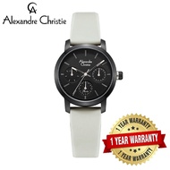 [Official Warranty] Alexandre Christie 2A22BFRIPBAIV Women's Black Dial Silicone Strap Watch