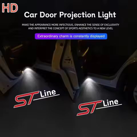 2PCS Car Door Welcome Light Led HD Laser Projector Lamp For Ford ST LINE Fiesta EcoSport Escort mk3 