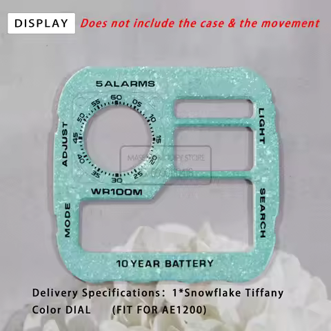 For AE1200 DiY Watch Dial Faceplates Snowflake Texture Japanese Copper Royale Mod High Quality 3299