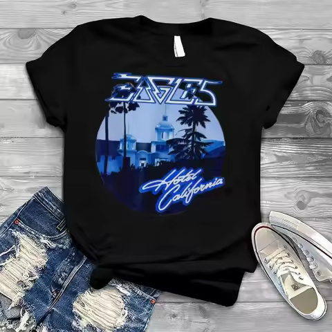 Retro Eagels Art Hotels Californias Band Music Shirt