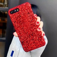 casing hp glitter case samsung j4 plus j6 plus j7 plus - polos (merah)