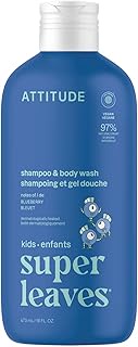 ATTITUDE Shampoo and Body Wash for Kids, EWG Verified Hair and Body Cleanser, Dermatologically Teste