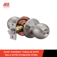 EZ-Set Satin Stainless Steel Tubular Entrance Knobset