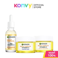 Garnier Bright Complete Serum Set [Booster Serum 30ml + Whitening Serum Cream SPF30/PA+++ 50ml + Sle