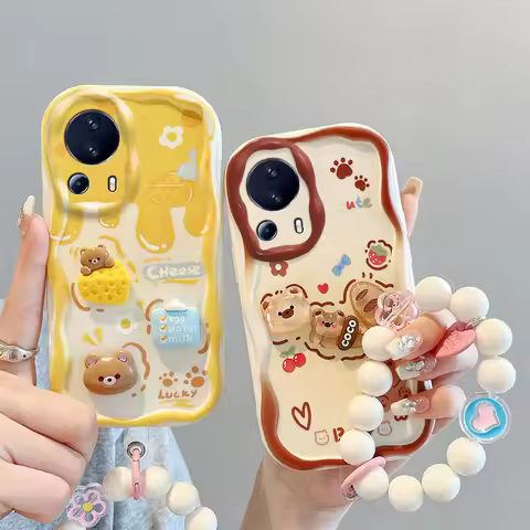 Cream Cake Phone Case For Xiaomi Poco X3 X4 GT X5 F3 F4 M2 M3 M4 Pro M5s C55 Civi2 3D Cartoon Cute B