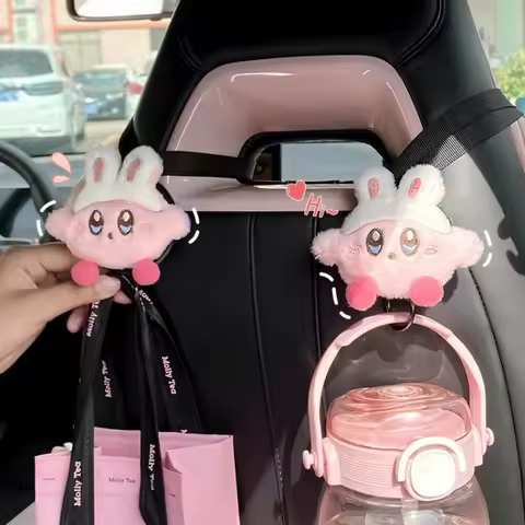 Kirby Car Hooks Anime Cars Decoration Cute Cartoon Seat Headrest Hook Storage Rack Auto Interior Acc