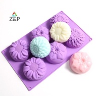 [Z&P-t] 6 Cavity 3D Flower Shaped Silicone Soap Mold DIY Fondant Cake Form Soap Making [NEw]