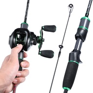 Sougayilang UL คันเบ็ดตกปลาคาร์บอนไฟเบอร์ชุดคอมโบหรือรอกสปินนิ่ง2ท่อน พร้อมรอก12 + 1 BB สำหรับบ่อน้ำ