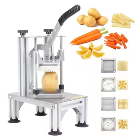 Commercial French Fries Cutter 1/4″ 3/8″ 6 Wedges 6 Wedges to Core Stainless Steel Blades Potato Sli