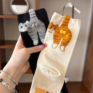 Women's Cute Funny Cat Korean Style Mid-tube Socks Three-dimensional Ball Creative Socks Cute Socks 