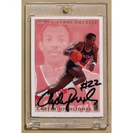 Clyde Drexler 1993-94 Fleer Career Highlights AUTO Autograph 4 of 12