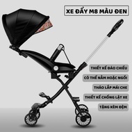 Xe Đẩy trẻ em gấp gọn M8/ M9 - Loại 2 chiều 2 Tư Thế Tặng kèm đệm và mái che