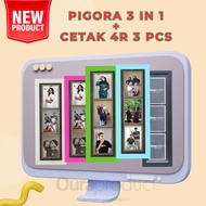 3 in 1 Glass Photo Frame 4R Size + Print