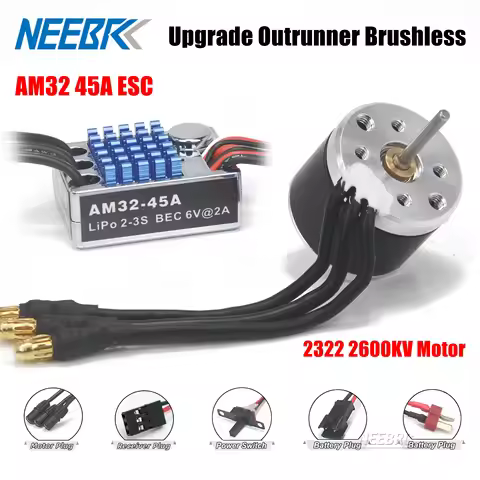 2322 2600KV Outrunner Crawler Brushless Motor AM32 45A ESC BEC for MN WPL C54 1/12 RC Car 280 370 Br