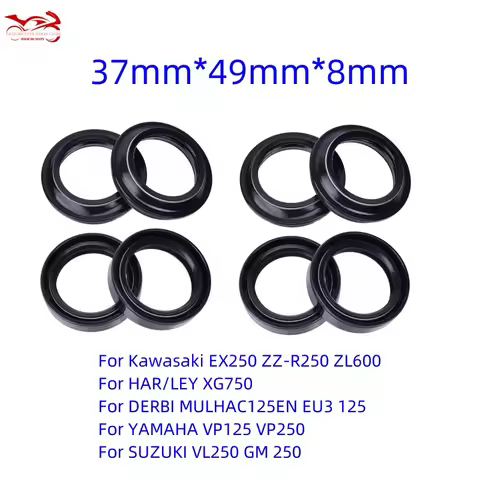 37x49x8 37mm Oil Seal for SUZUKI VL/GW250 GS500 Kawasaki EX/ZZR250 ZL600 HARLE* XG750 DERBI MULHAC12