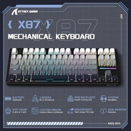 ATTACK SHARK X87 3-Mode Wireless Mechanical Gaming Keyboard, Bluetooth 2.4G USB-C, Hot-Swappable, RG