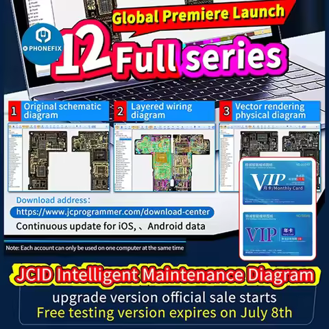 JCID Drawing Intelligent WUXINJI ZXW Tools Mobile Phone Schematic Diagram Bitmap A Year VIP Card for