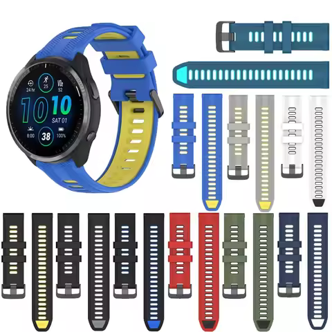 Two-tone sports silicone strap For Garmin Forerunner 965 955 Solar 945 935 745 22mm Watch Band Repla