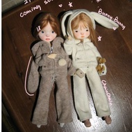 [Just Clothes, Dolls Not Included] bjd ob22/ob24 Rabbit Plush Suit azone Clothes Two-Piece Suit