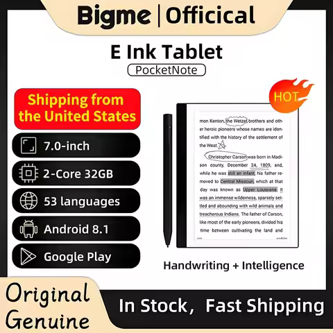 Bigme pocketNote ebook reader, 7'' e-ink screen electronic book, Android system,support google play,