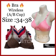 (34-38) BRA PEREMPUAN/ WIRELESS GOOD QUALITY COTTON FULL CUP BRA / NON WIRED BRA/ BAJU DALAM 34-38 (