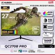 HUGON FLAT 27" 240Hz 2K QHD PREMIUM HIGH PERFOMANCE GAMING MONITOR