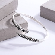 RUISHA Fashion Party Trendy Classic Couples Exquisite Silvery Bangle Vintage Jewelry Feather Bangle Women Bracelet