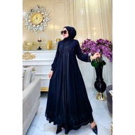 GAMIS ABAYA TURKEY PAYET HITAM FATHIA