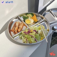 ELO Divided Plates, Reusable Round Portion Control Plates, Multifunctional 304 Stainless Steel 9" in