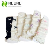 NOONOPH Knitted Sock, Acrylic Bow Children's Sock Covers, Knitted Warm Leg Socks