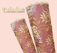 Bahan Kain Kursi Sofa Jok motif Timbul Bunga Rantai Warna Biru Murah Meteran