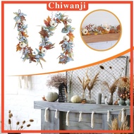 [Chiwanji] Artificial Autumn Decor Garland Maple Leaf Pumpkin Vines Decor for Party