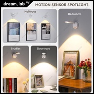 2200mAh Battery LED Motion Sensor Wall Light Spotlight Wireless USB Rechargeable Bedroom Living Room