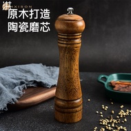 Wooden Handle Grinder Manual Pepper Ceramic Core Manual Pulverizer Coffee Bean Spice Kitchen Spice Bottle