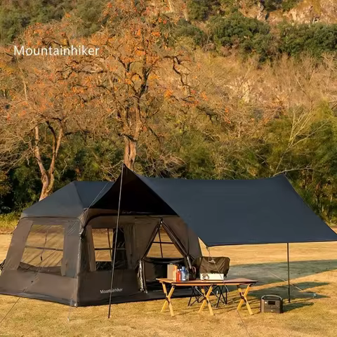 MOUNTAINHIKER Outdoor Camping Manual Inflation Tent Anti-UV Shade Waterproof 3-5 Person Air Tent Hik