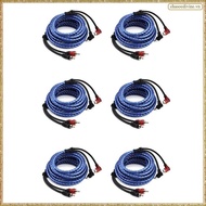[K O G X] 6pcs 5M 2  to 2  Plug Car Stereo Audio Cable Amplifier Braided Tool