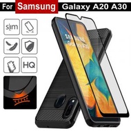 藍色 適用於  Samsung Galaxy A20 手機殼  防摔殼 防震保護套 電話殼