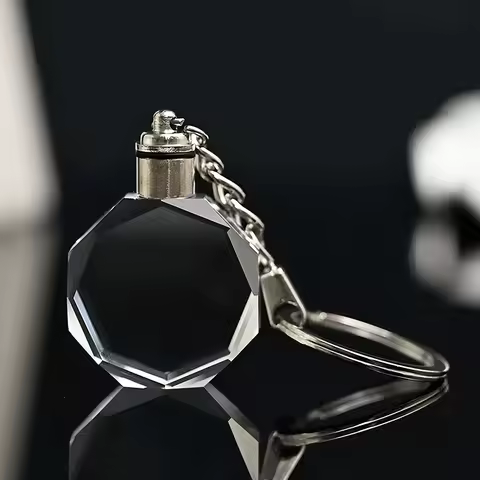 XTOOL Wholesale 10pcs Blank K9 Shining Octagon Crystal Keychain Pendant for 3D Laser Engraving with 
